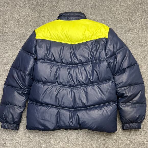 Adidas Puffer Jacket Men's L Blue Adiwarm Down Mock Neck Pockets Full Zip - Picture 2 of 13